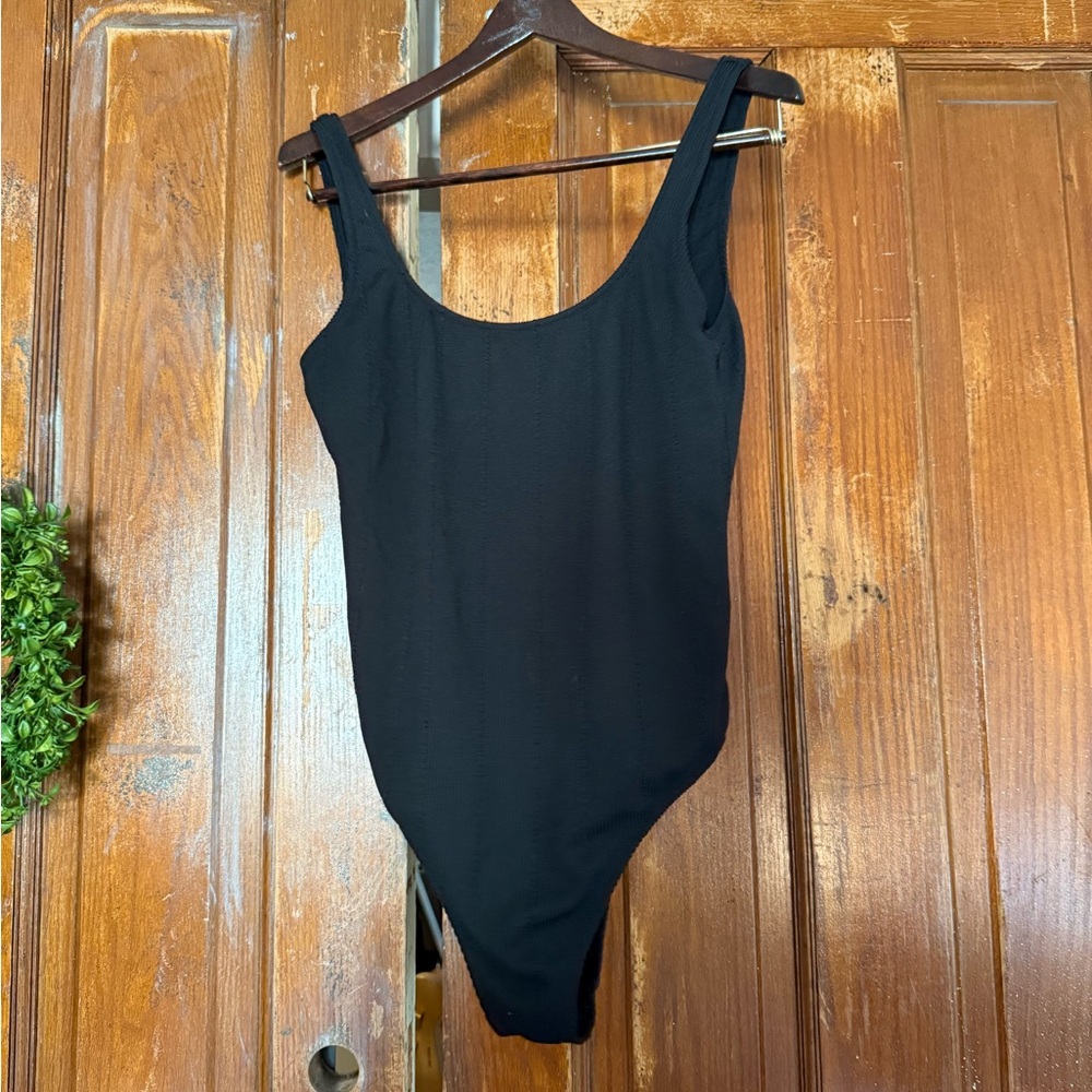 Aerie Black Cheeky One Piece Swimsuit